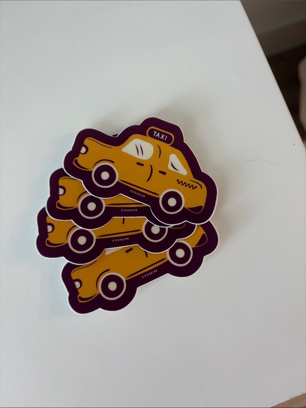 Coach Yellow Taxi Car Sticker Pack